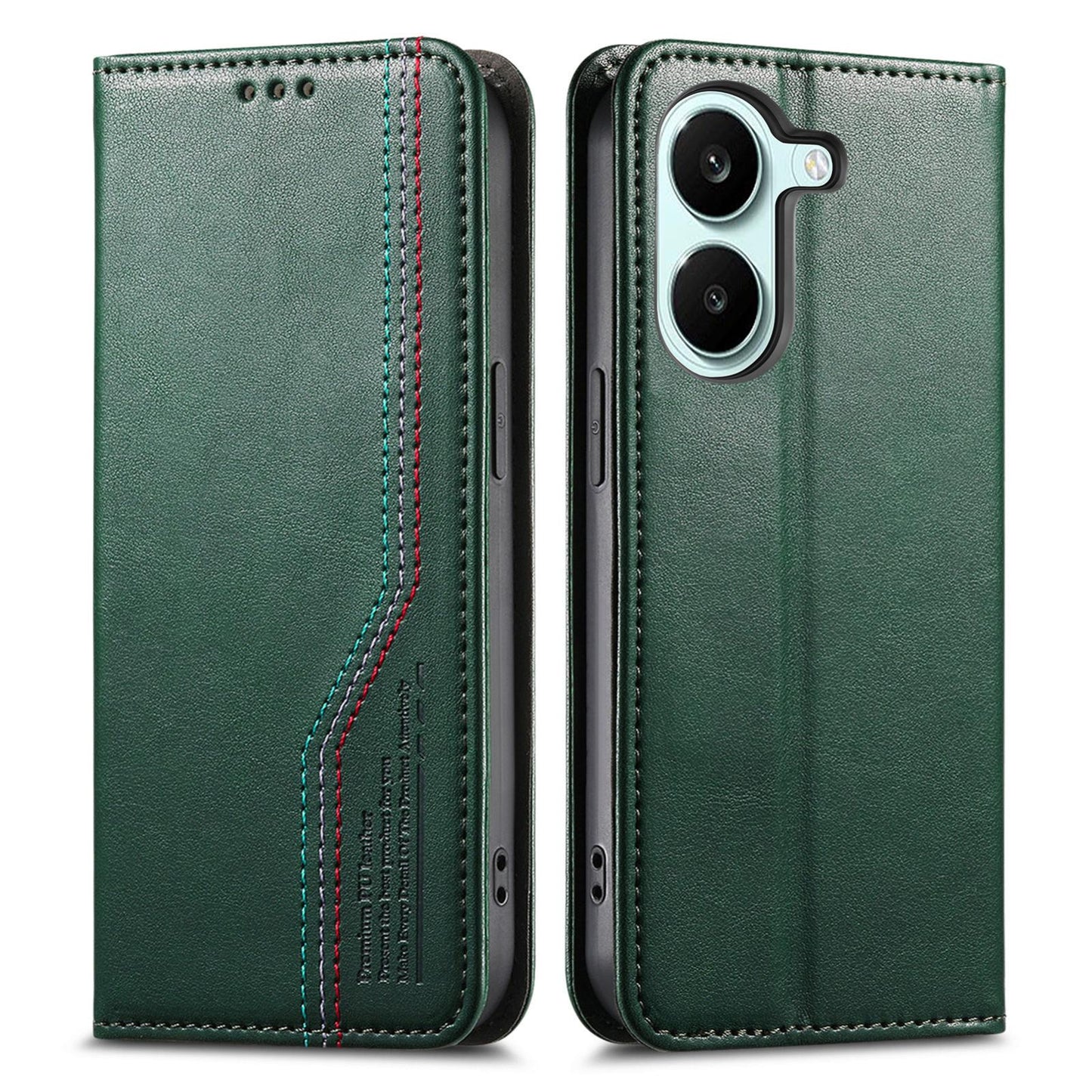 For Honor Play 80 Plus 5G Elastic Wristband Magnetic Suction Leather Phone Case(Green)