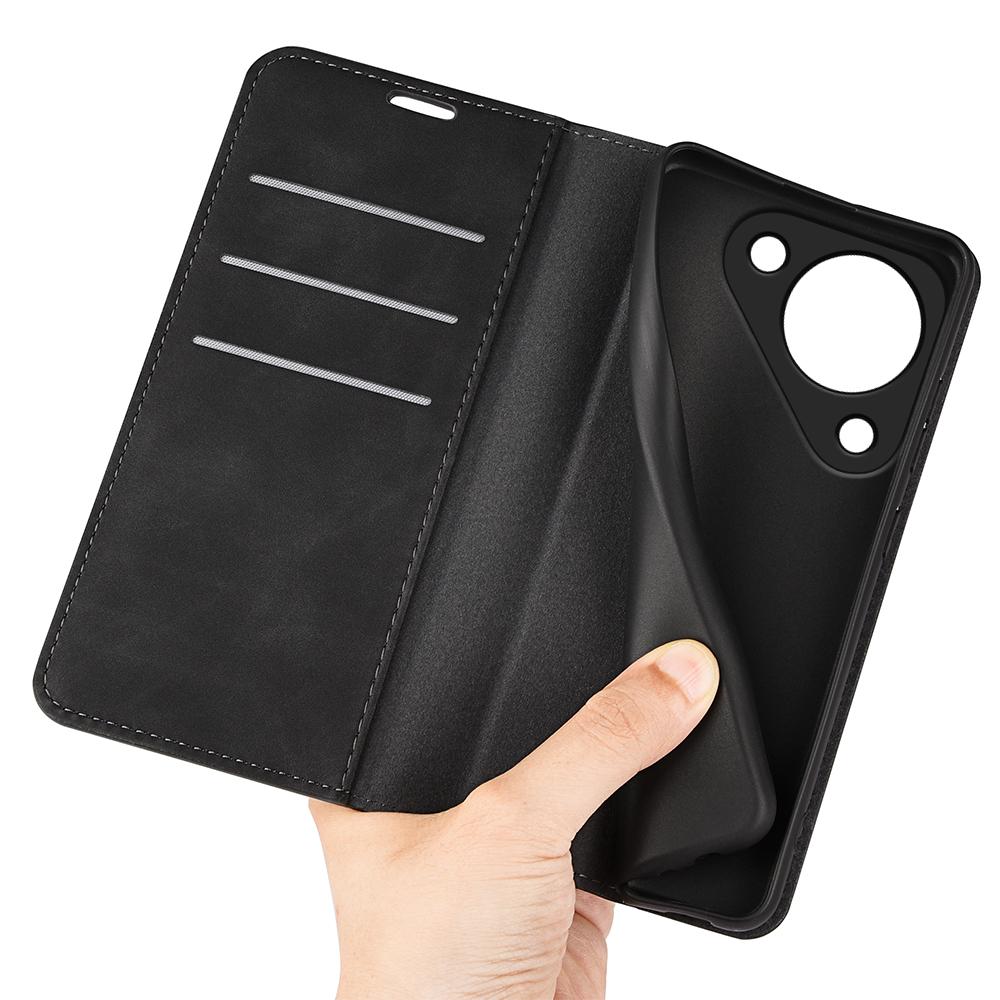 For Huawei Pura 90 5G Retro-skin Magnetic Suction Leather Phone Case - Black - SYA003039602A