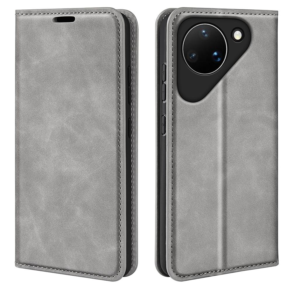 For Huawei Pura 90 5G Retro-skin Magnetic Suction Leather Phone Case - Grey - SYA003039602B