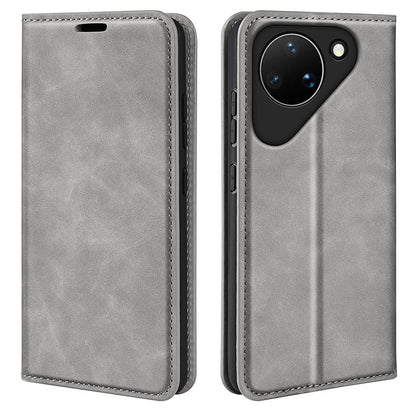 For Huawei Pura 90 5G Retro-skin Magnetic Suction Leather Phone Case - Grey - SYA003039602B