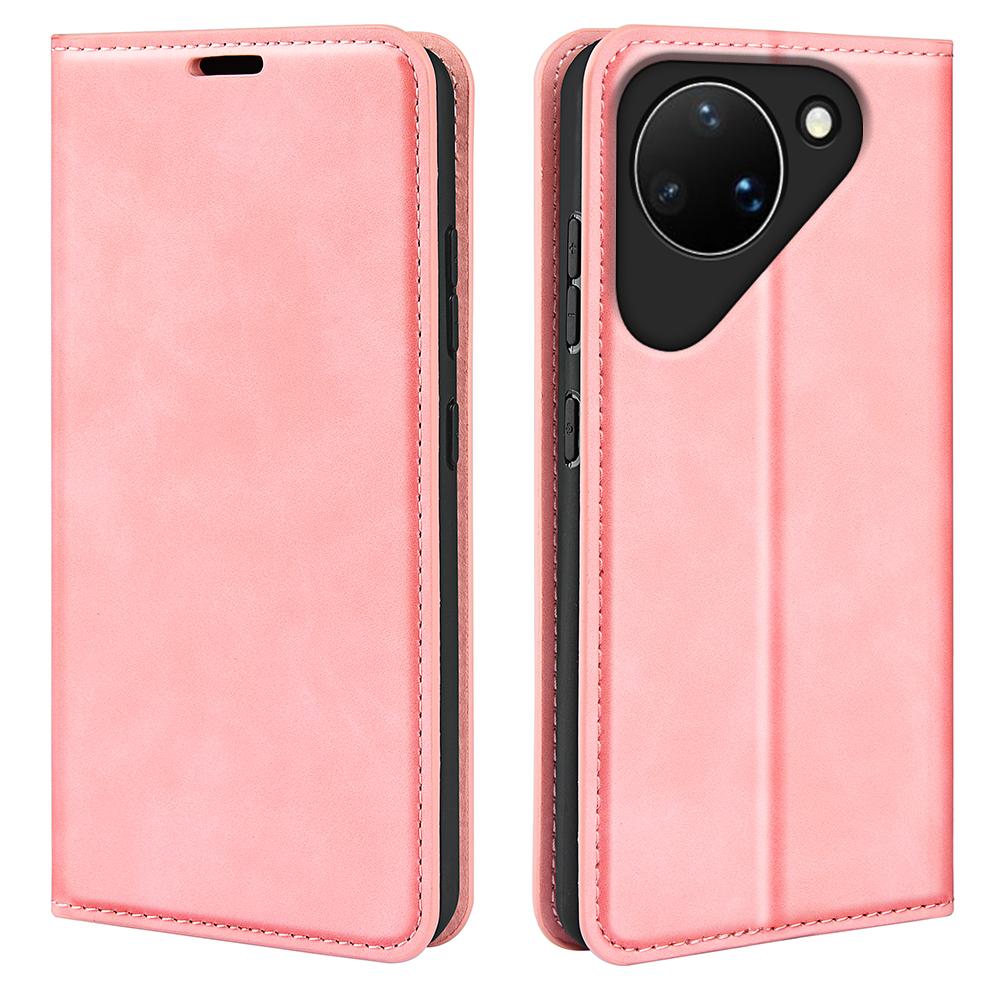 For Huawei Pura 90 5G Retro-skin Magnetic Suction Leather Phone Case - Pink - SYA003039602D