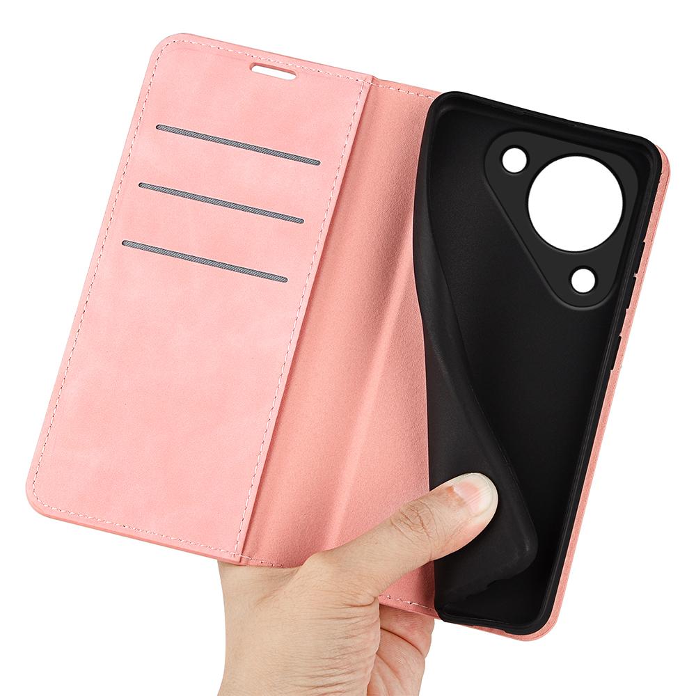 For Huawei Pura 90 5G Retro-skin Magnetic Suction Leather Phone Case - Pink - SYA003039602D