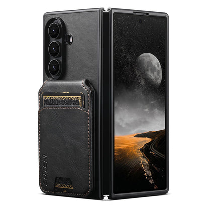 For Galaxy Z Fold8 Ultra Suteni H02 Leather Wallet Stand Back Phone Case - Black - SYA003075204A