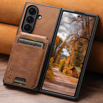For Galaxy Z Fold8 Ultra Suteni H02 Leather Wallet Stand Back Phone Case - Brown - SYA003075204B