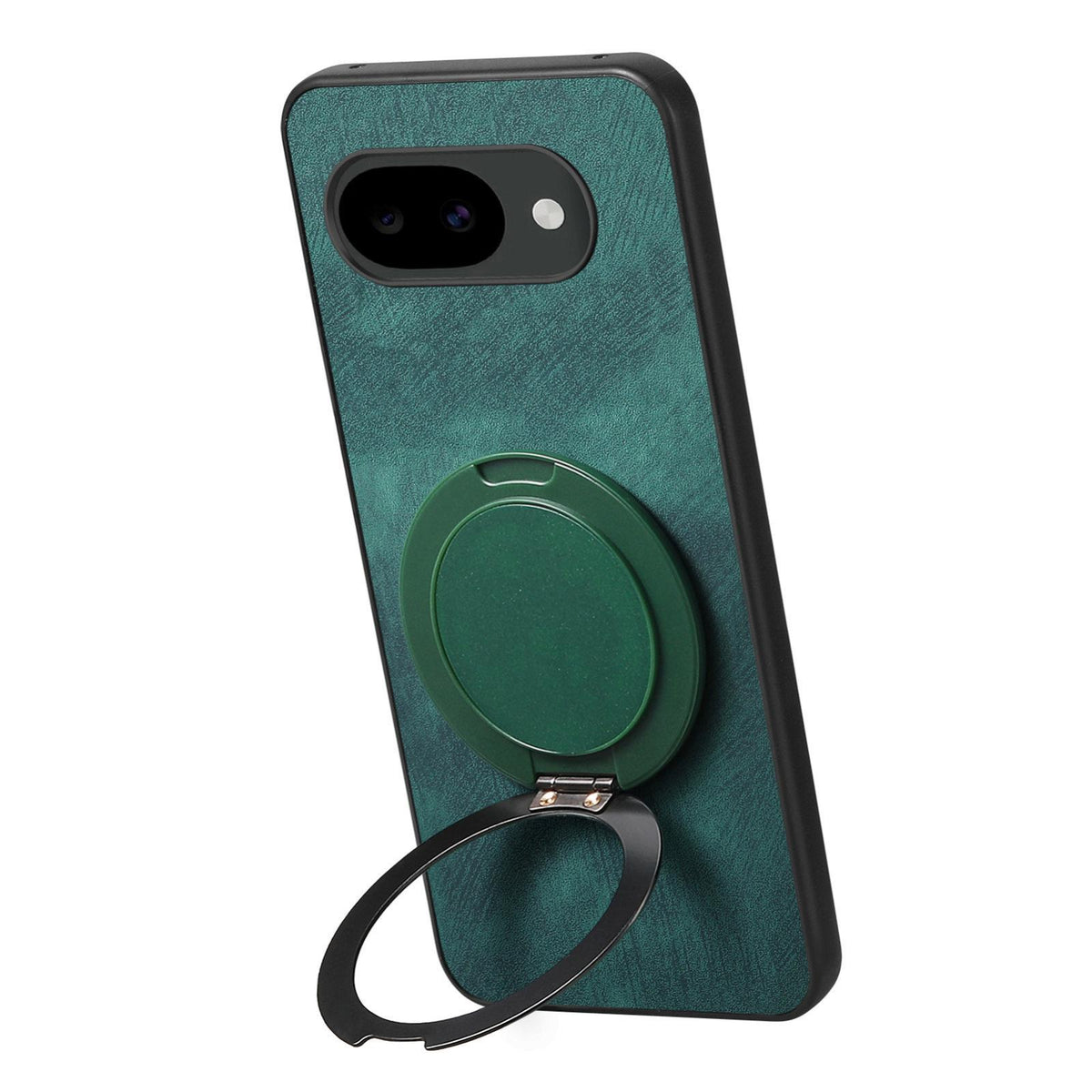 For Google Pixel 10a Retro Leather Rotation Round Holder Phone Case - Green - SYA003086915F