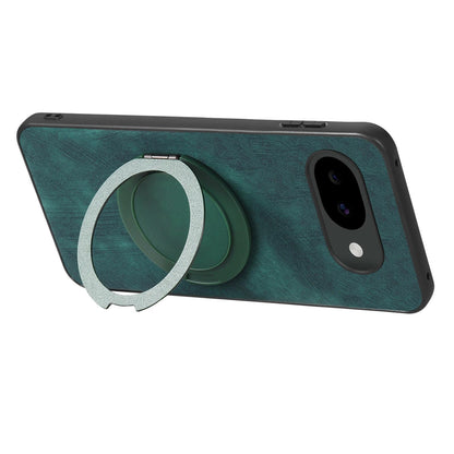 For Google Pixel 10a Retro Leather Rotation Round Holder Phone Case - Green - SYA003086915F