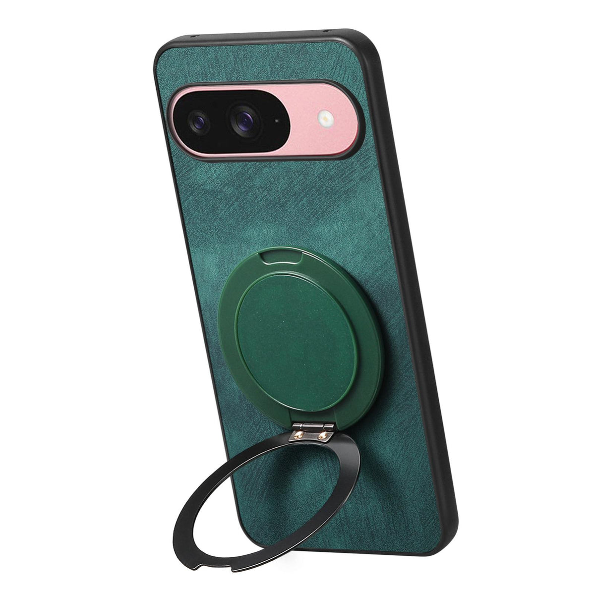 For Google Pixel 11 Pro XL Retro Leather Rotation Round Holder Phone Case - Green - SYA003086918F