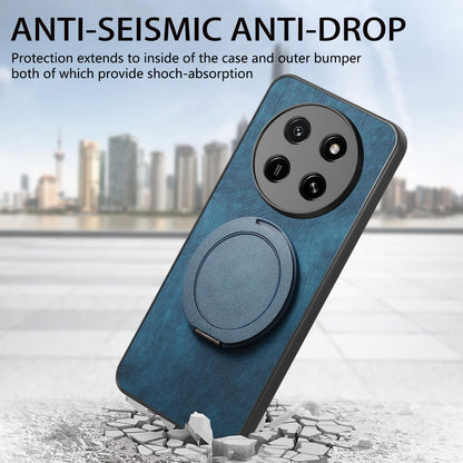 For Honor X80 Pro Max 5G Retro Leather Rotation Round Holder Phone Case - Blue - SYA003088213D