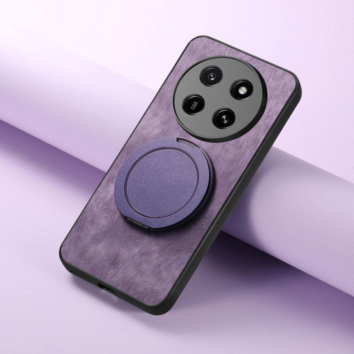 For Honor X80 Pro Max 5G Retro Leather Rotation Round Holder Phone Case - Purple - SYA003088213E