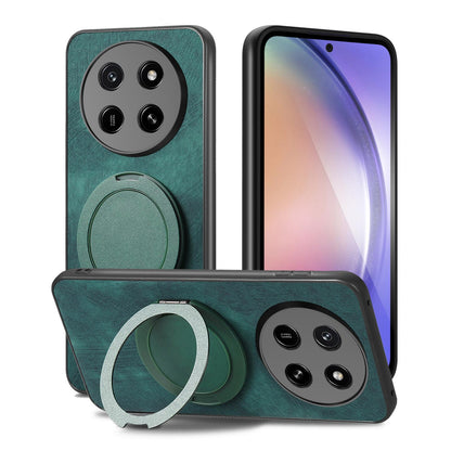 For Honor X80 Pro Max 5G Retro Leather Rotation Round Holder Phone Case - Green - SYA003088213F