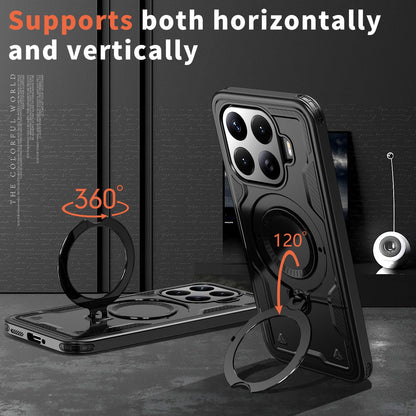 For Xiaomi 17T Pro 5G Kalebol PC Hybrid TPU Armor MagSafe Ring Holder Phone Case(Black)