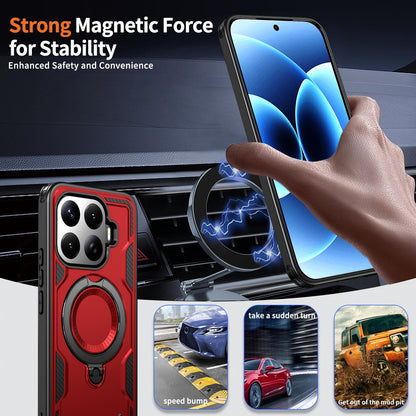 For Xiaomi 17T Pro 5G Kalebol PC Hybrid TPU Armor MagSafe Ring Holder Phone Case(Red)