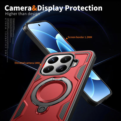 For Xiaomi 17T Pro 5G Kalebol PC Hybrid TPU Armor MagSafe Ring Holder Phone Case(Red)