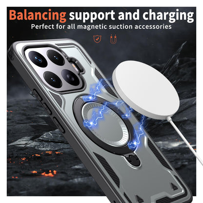 For Xiaomi 17T Pro 5G Kalebol PC Hybrid TPU Armor MagSafe Ring Holder Phone Case(Gray)