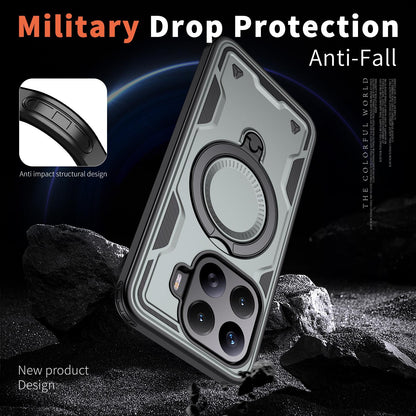 For Xiaomi 17T Pro 5G Kalebol PC Hybrid TPU Armor MagSafe Ring Holder Phone Case(Gray)