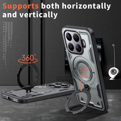 For Xiaomi 17T Pro 5G Kalebol PC Hybrid TPU Armor MagSafe Ring Holder Phone Case(Gray)