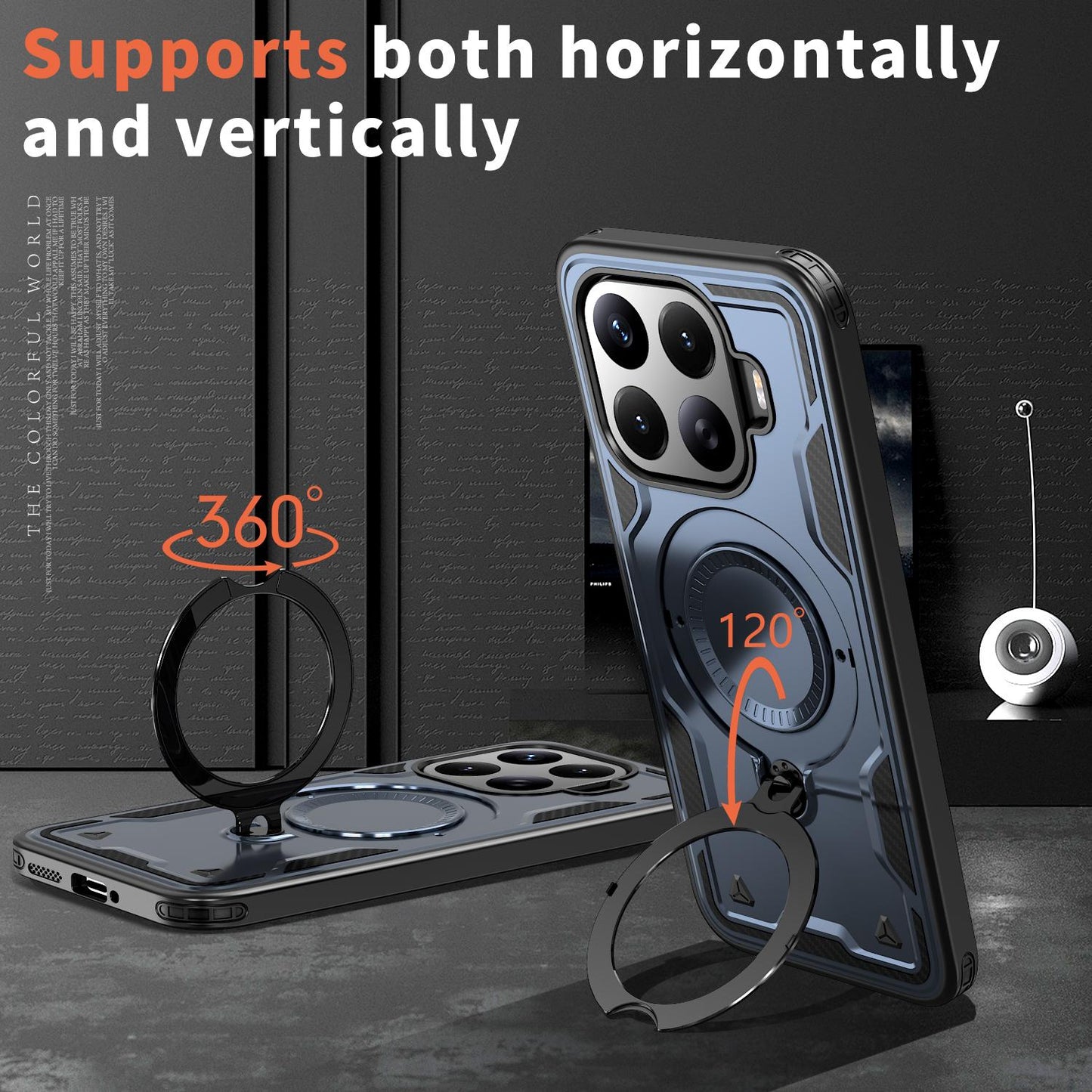 For Xiaomi 17T Pro 5G Kalebol PC Hybrid TPU Armor MagSafe Ring Holder Phone Case(Blue)