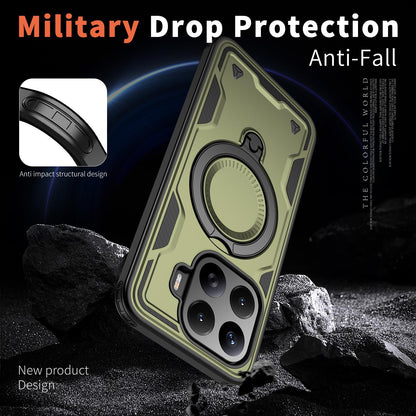 For Xiaomi 17T Pro 5G Kalebol PC Hybrid TPU Armor MagSafe Ring Holder Phone Case(Green)