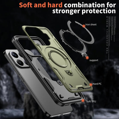 For Xiaomi 17T Pro 5G Kalebol PC Hybrid TPU Armor MagSafe Ring Holder Phone Case(Green)