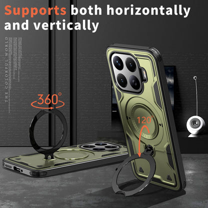For Xiaomi 17T Pro 5G Kalebol PC Hybrid TPU Armor MagSafe Ring Holder Phone Case(Green)