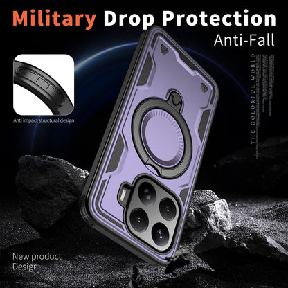 For Xiaomi 17T Pro 5G Kalebol PC Hybrid TPU Armor MagSafe Ring Holder Phone Case(Purple)