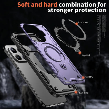 For Xiaomi 17T Pro 5G Kalebol PC Hybrid TPU Armor MagSafe Ring Holder Phone Case(Purple)