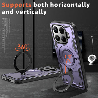 For Xiaomi 17T Pro 5G Kalebol PC Hybrid TPU Armor MagSafe Ring Holder Phone Case(Purple)