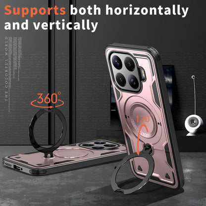 For Xiaomi 17T Pro 5G Kalebol PC Hybrid TPU Armor MagSafe Ring Holder Phone Case(Rose Gold)