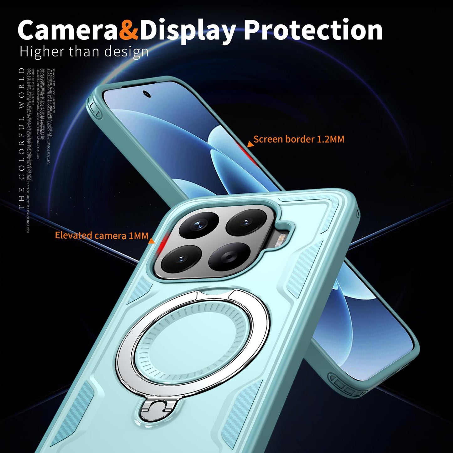 For Xiaomi 17T Pro 5G Kalebol PC Hybrid TPU Armor MagSafe Ring Holder Phone Case(Tiffany Blue)