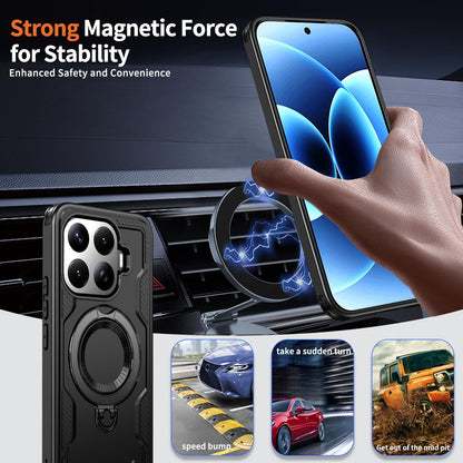For Xiaomi 17T 5G Kalebol PC Hybrid TPU Armor MagSafe Ring Holder Phone Case(Black)