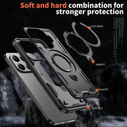 For Xiaomi 17T 5G Kalebol PC Hybrid TPU Armor MagSafe Ring Holder Phone Case(Black)