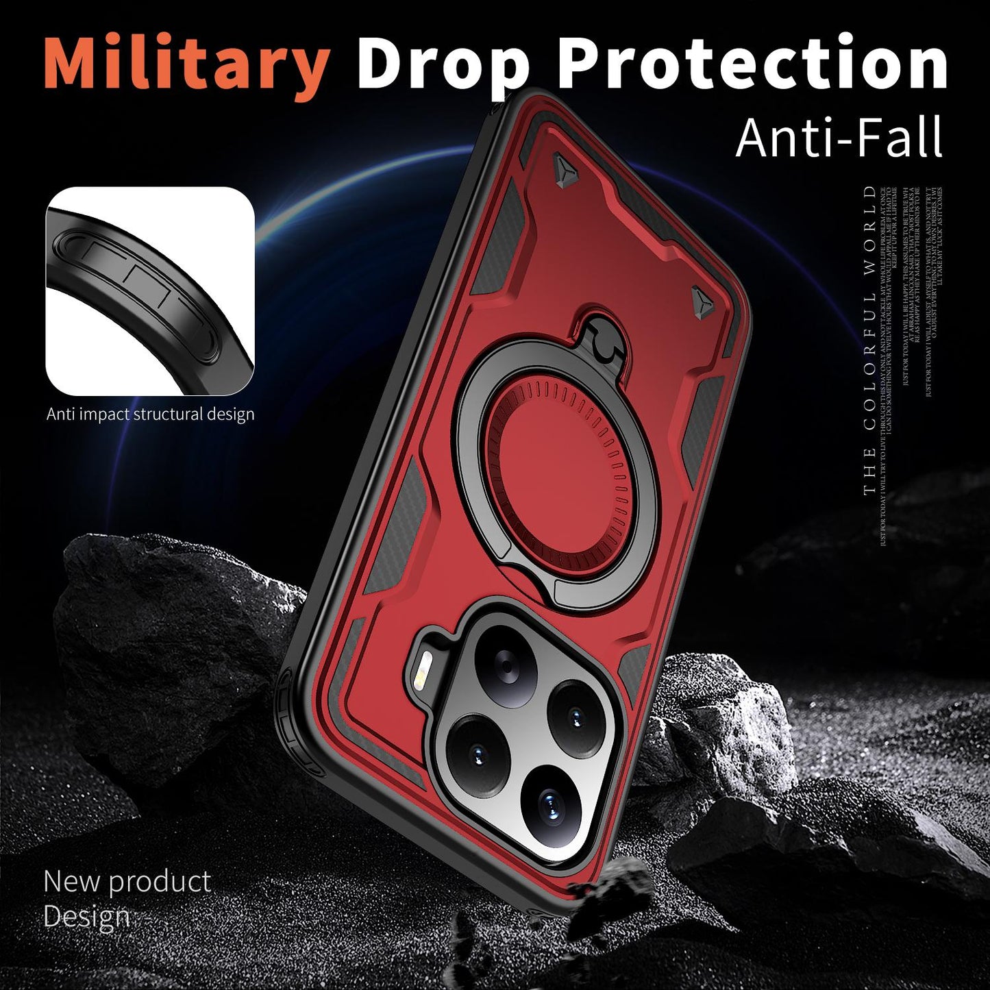 For Xiaomi 17T 5G Kalebol PC Hybrid TPU Armor MagSafe Ring Holder Phone Case(Red)