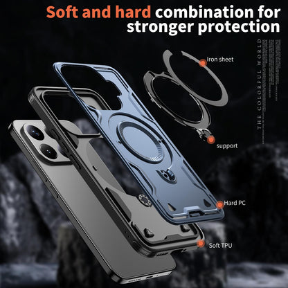 For Xiaomi 17T 5G Kalebol PC Hybrid TPU Armor MagSafe Ring Holder Phone Case(Blue)
