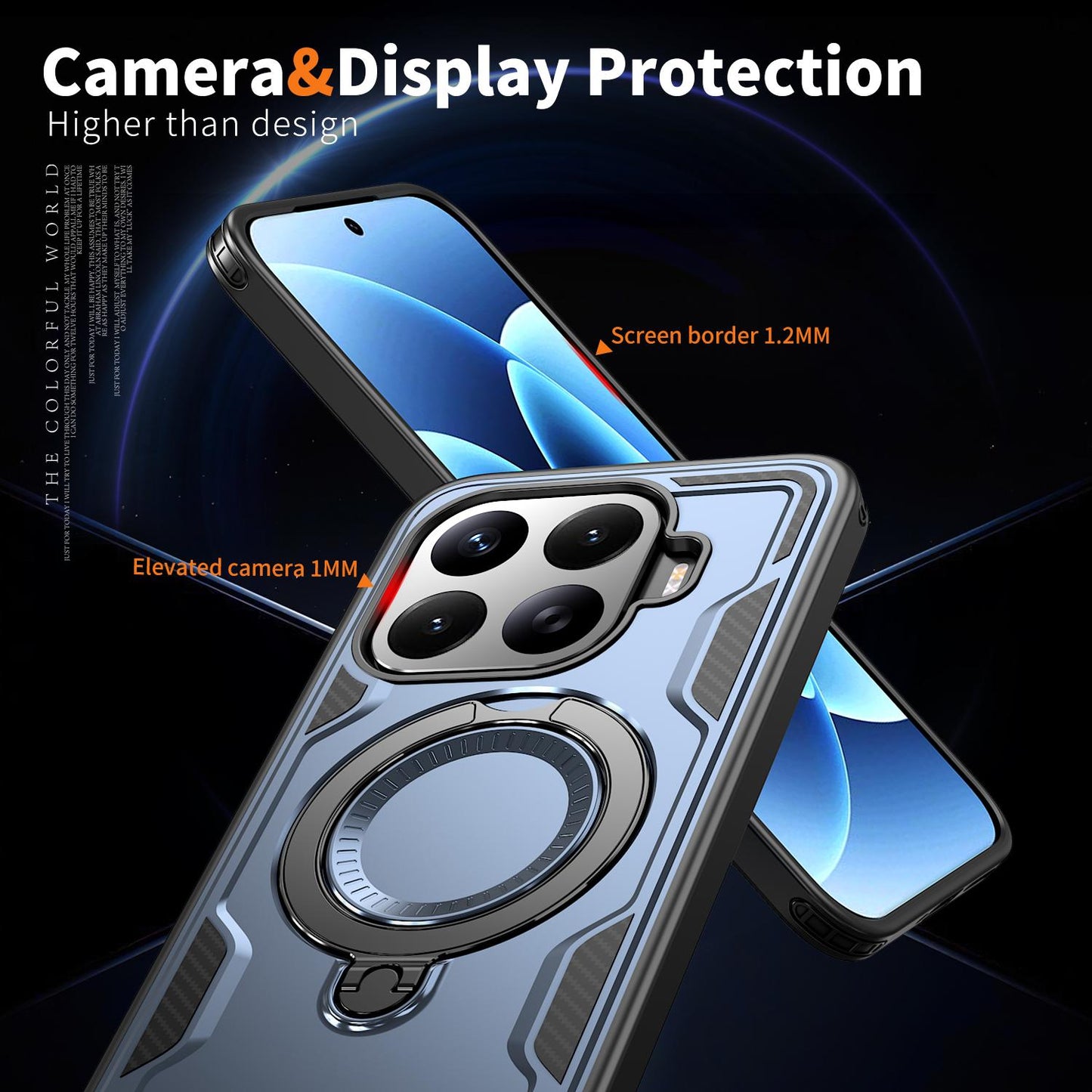 For Xiaomi 17T 5G Kalebol PC Hybrid TPU Armor MagSafe Ring Holder Phone Case(Blue)