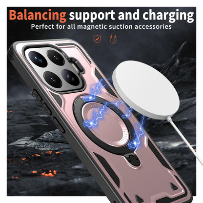 For Xiaomi 17T 5G Kalebol PC Hybrid TPU Armor MagSafe Ring Holder Phone Case(Rose Gold)