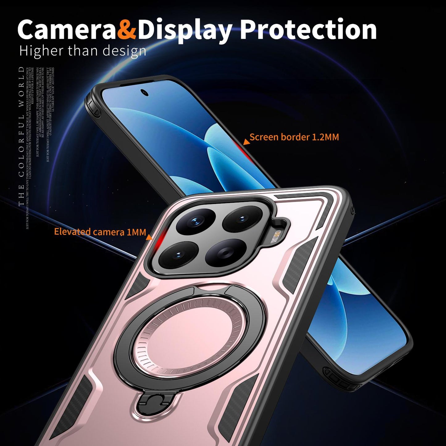 For Xiaomi 17T 5G Kalebol PC Hybrid TPU Armor MagSafe Ring Holder Phone Case(Rose Gold)
