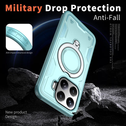 For Xiaomi 17T 5G Kalebol PC Hybrid TPU Armor MagSafe Ring Holder Phone Case(Tiffany Blue)