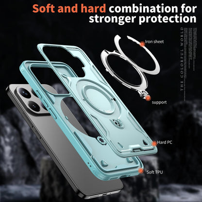 For Xiaomi 17T 5G Kalebol PC Hybrid TPU Armor MagSafe Ring Holder Phone Case(Tiffany Blue)
