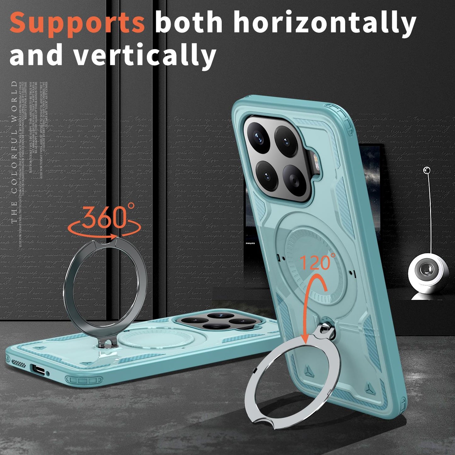 For Xiaomi 17T 5G Kalebol PC Hybrid TPU Armor MagSafe Ring Holder Phone Case(Tiffany Blue)