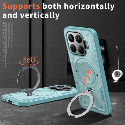 For Xiaomi 17T 5G Kalebol PC Hybrid TPU Armor MagSafe Ring Holder Phone Case(Tiffany Blue)