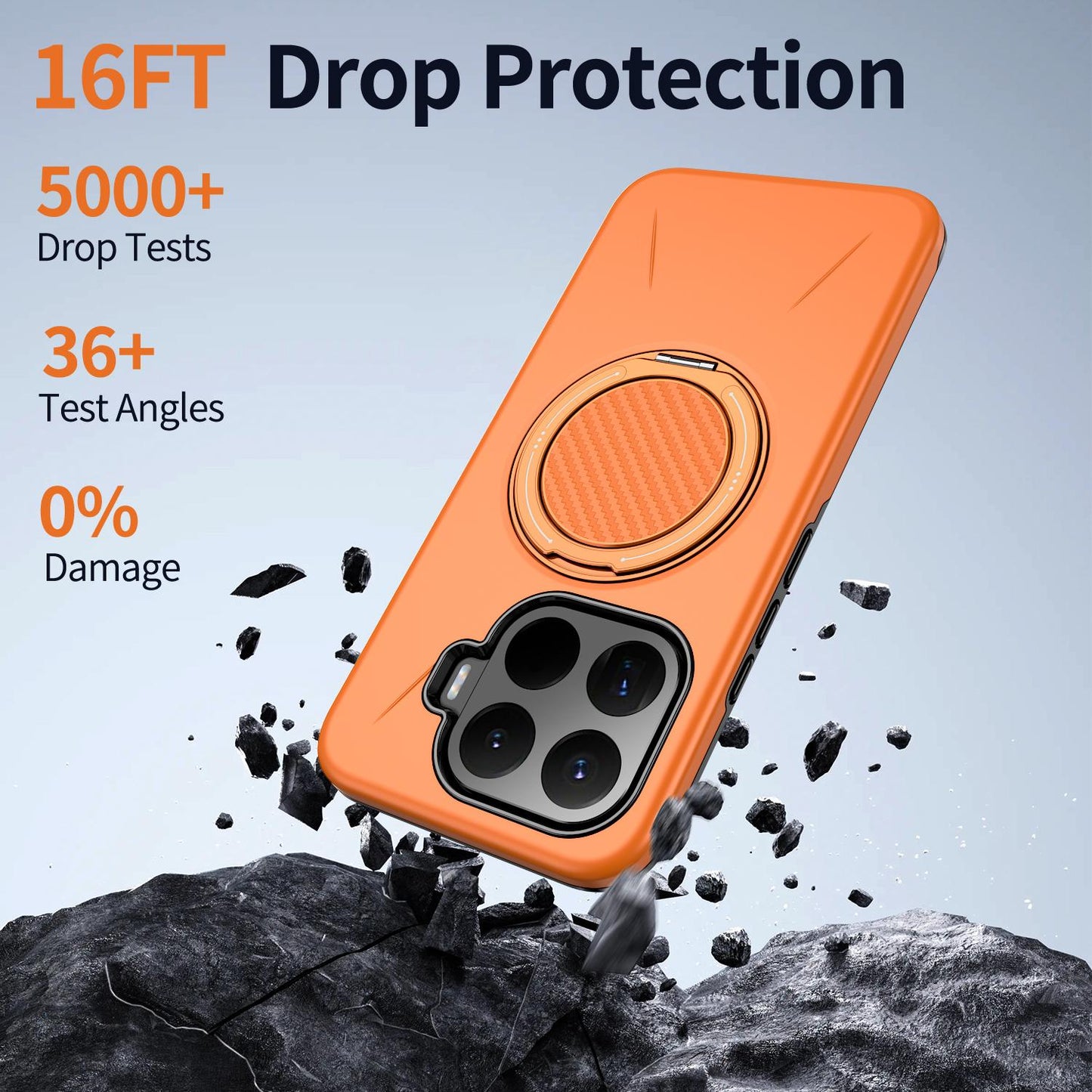 For Xiaomi 17T Pro 5G Kalebol Magnetic MagSafe Rotation Holder PC Phone Case(Orange)