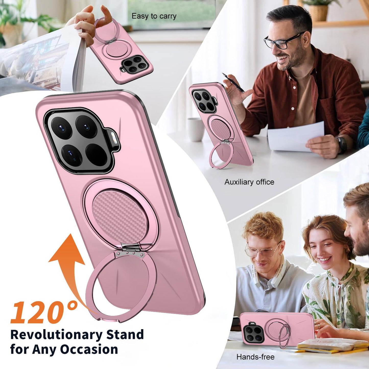 For Xiaomi 17T 5G Kalebol Magnetic MagSafe Rotation Holder PC Phone Case(Pink)