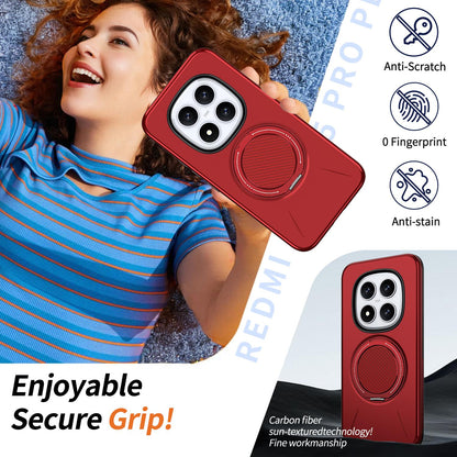 For Redmi Note 15 Pro 5G Global 163.6mm Kalebol Magnetic MagSafe Rotation Holder PC Phone Case(Red)