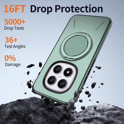 For Redmi Note 15 Pro 5G Global 163.6mm Kalebol Magnetic MagSafe Rotation Holder PC Phone Case(Grey Green)