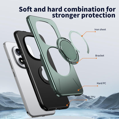 For Redmi Note 15 Pro 5G Global 163.6mm Kalebol Magnetic MagSafe Rotation Holder PC Phone Case(Grey Green)