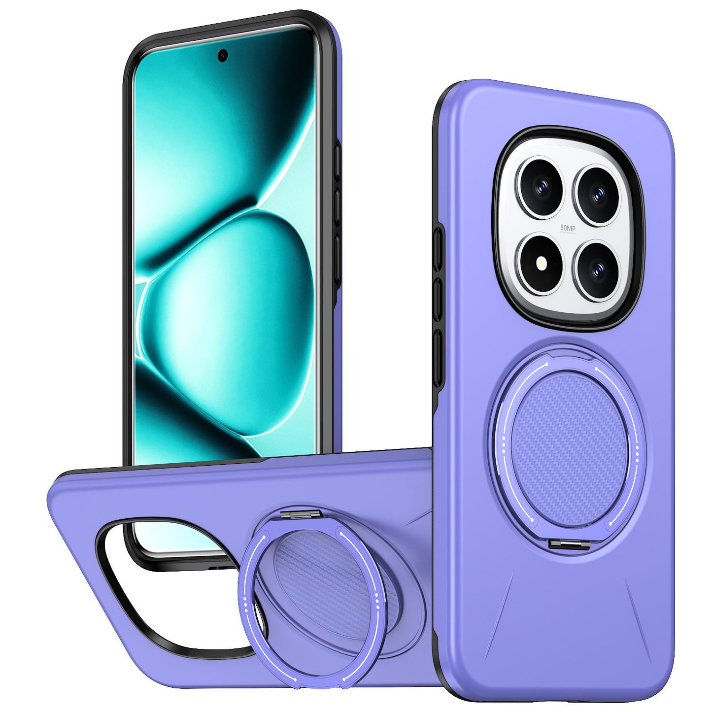 For Redmi Note 15 Pro 5G Global 163.6mm Kalebol Magnetic MagSafe Rotation Holder PC Phone Case(Lilac)