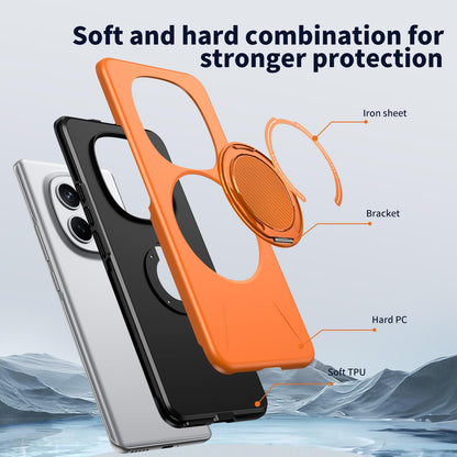 For Redmi Note15 Pro 4G Global 163.2mm Kalebol Magnetic MagSafe Rotation Holder PC Phone Case(Orange)