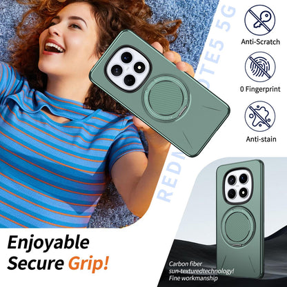 For Redmi Note15 Pro 4G Global 163.2mm Kalebol Magnetic MagSafe Rotation Holder PC Phone Case(Grey Green)