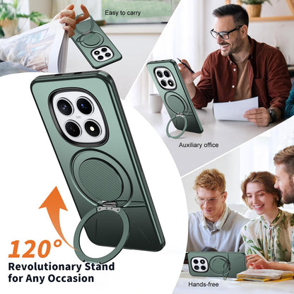 For Redmi Note15 Pro 4G Global 163.2mm Kalebol Magnetic MagSafe Rotation Holder PC Phone Case(Grey Green)