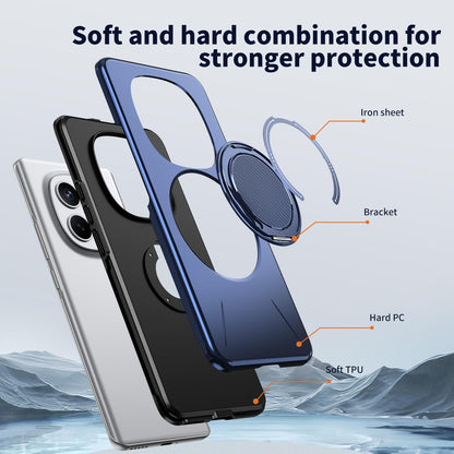 For Redmi Note15 Pro 4G Global 163.2mm Kalebol Magnetic MagSafe Rotation Holder PC Phone Case(Blue)